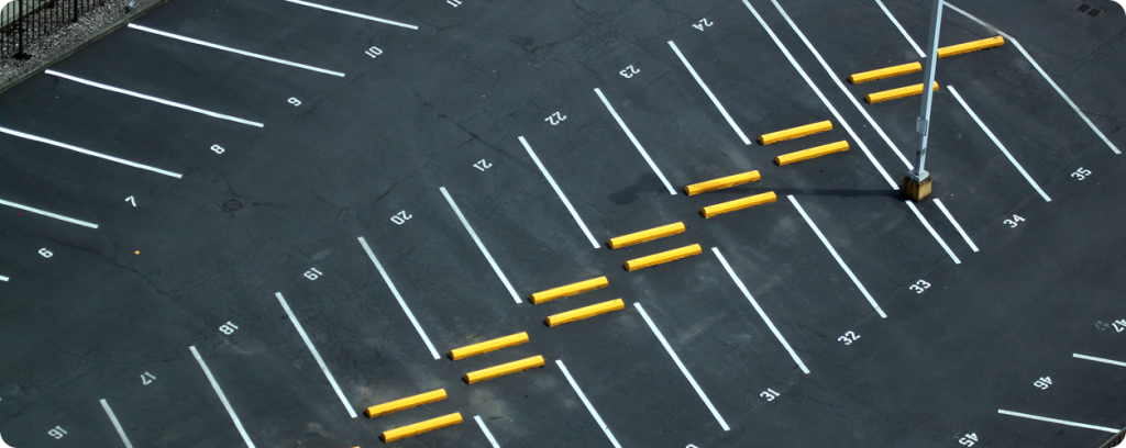 Parking lot line striping