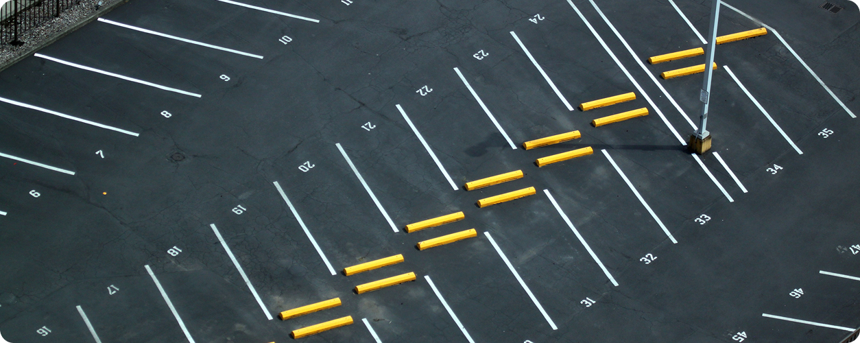 Parking lot line striping