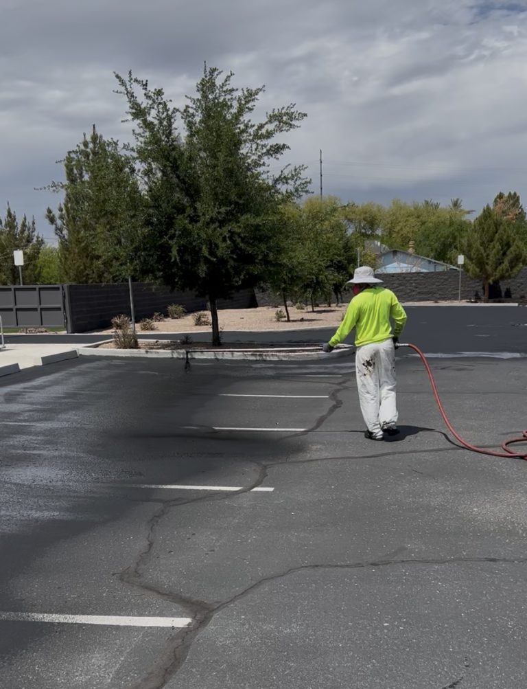 Seal coating onsite work parking professionals