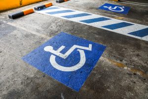 Parking lot signage for the handicapped