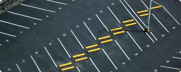 Parking lot line striping