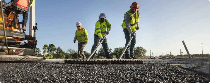 Parking professionals asphalt work